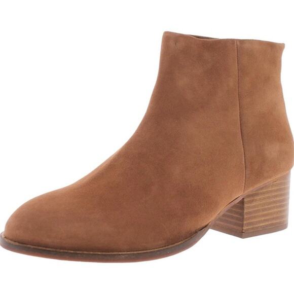 Seychelles Floodplain Suede Chunky Heel Back Zip Ankle Boots Sz 10M Cognac NWT - Picture 1 of 7